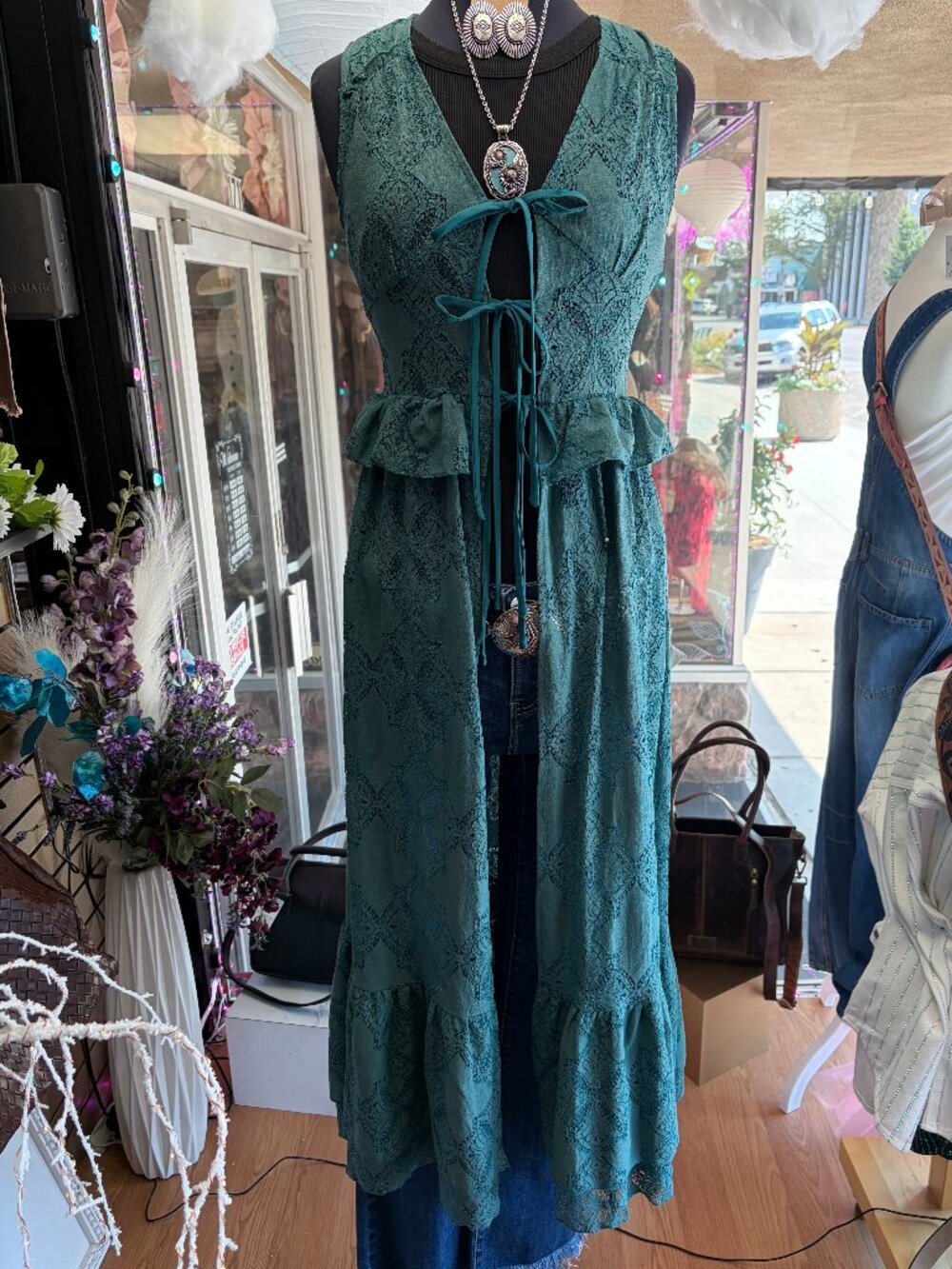 Promesa Langley Lace Duster Turquoise
